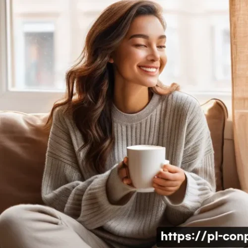 감정적 트리거와 소비자 의사결정 - **Prompt 1: A Cozy Morning Ritual**
    A young woman in her late 20s, with a warm, content smile, i...