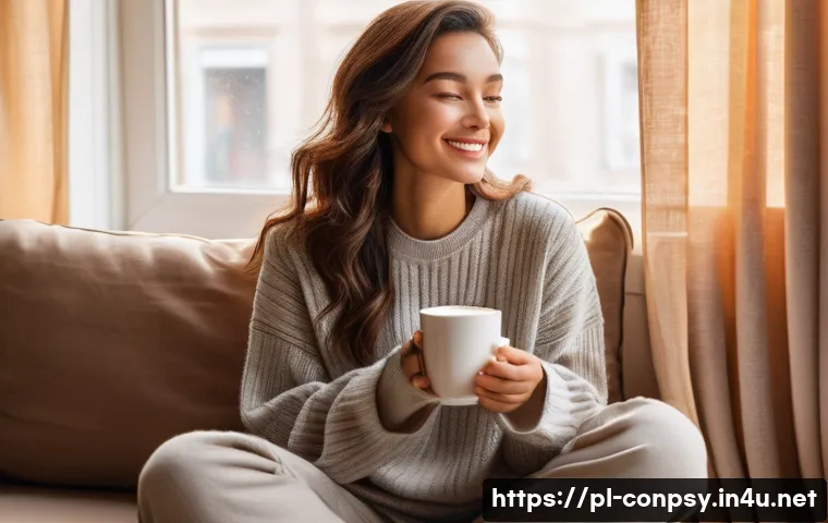 감정적 트리거와 소비자 의사결정 - **Prompt 1: A Cozy Morning Ritual**
    A young woman in her late 20s, with a warm, content smile, i...